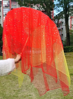 古风流苏飘带带纱薄纱舞蹈伞鱼跃龙门跳舞伞广场舞舞台表演道具伞