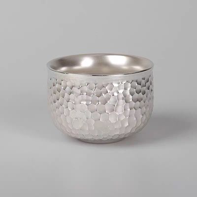 锤纹主人杯鎏银茶杯陶瓷品茗杯功夫茶具个人专用防烫银杯单杯