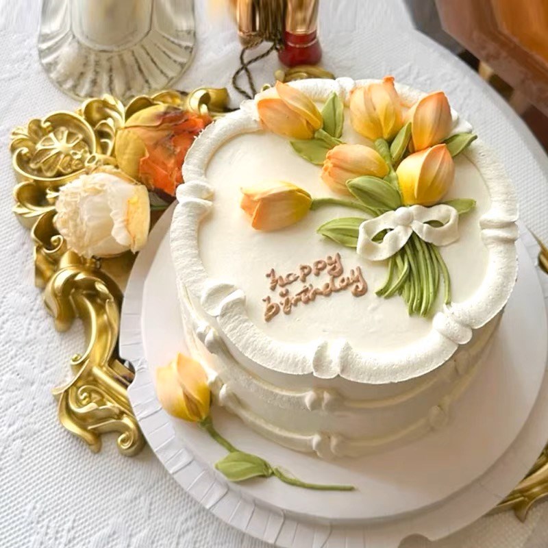 热销3.8女神节蛋糕装饰品摆件郁金香刮刀花格桑花巧克力配件烘焙