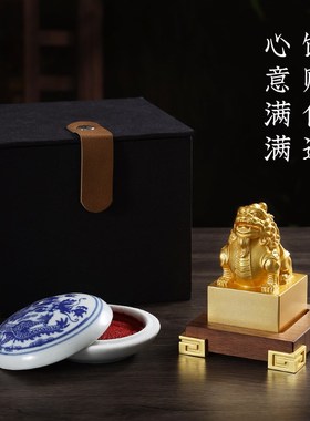 招财貔貅摆件实心全黄铜皮丘玉玺家居桌面客厅电视柜装饰开业礼品