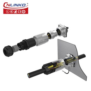 凌科YW20螺纹螺旋锁紧航空插头2 12芯电缆线对接公母头防水连接器