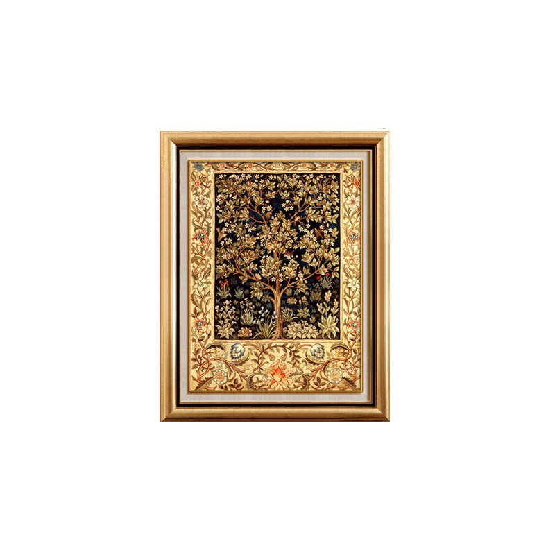 美式欧式墙面壁画发财树沙发背景墙客厅装饰画玄关油画餐厅挂画图片