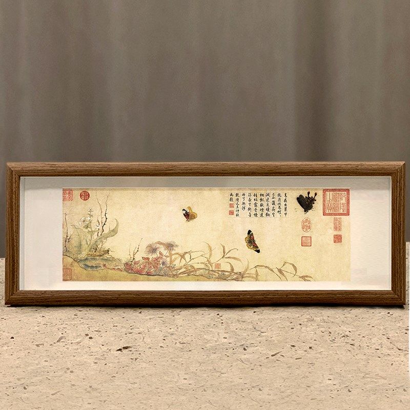 瑞鹤图挂画字画摆台画挂画办公室装饰国画横幅山水画迷你禅意礼物