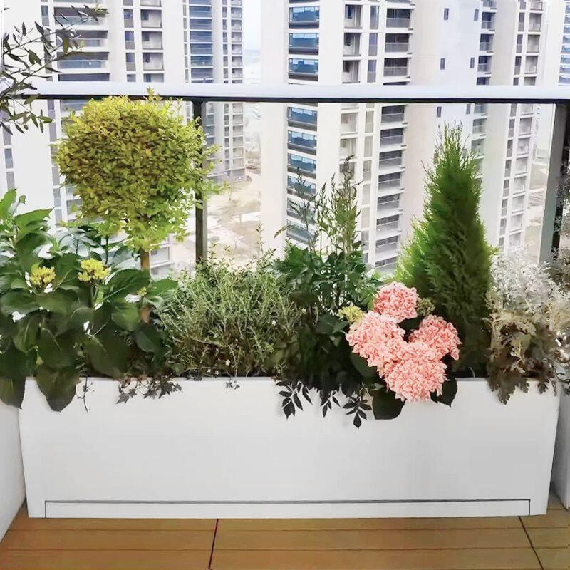 带托盘pvc花箱种植箱花槽花卉绿植阳台客厅长方形花盆可尺寸其他