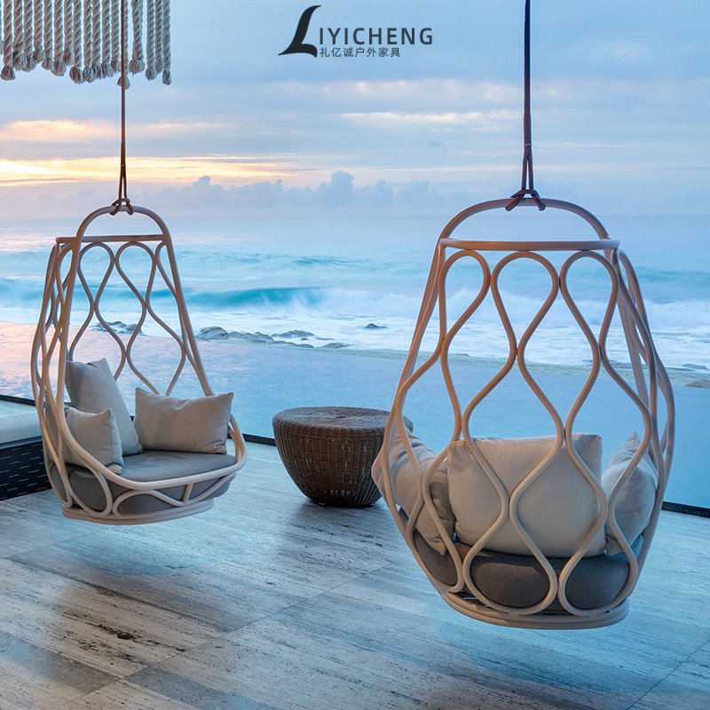 阳台悬挂吊篮网红户外北欧秋千摇椅庭院别墅休闲双人沙发家具组合