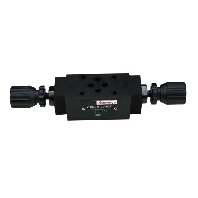 油研型叠加式液压节流阀叠加双向液控调速阀MTCV-02W/03W电磁控制