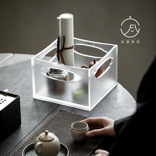 亚克力茶具收纳盒茶台干泡盘小茶盘家用桌面收纳箱茶配件
