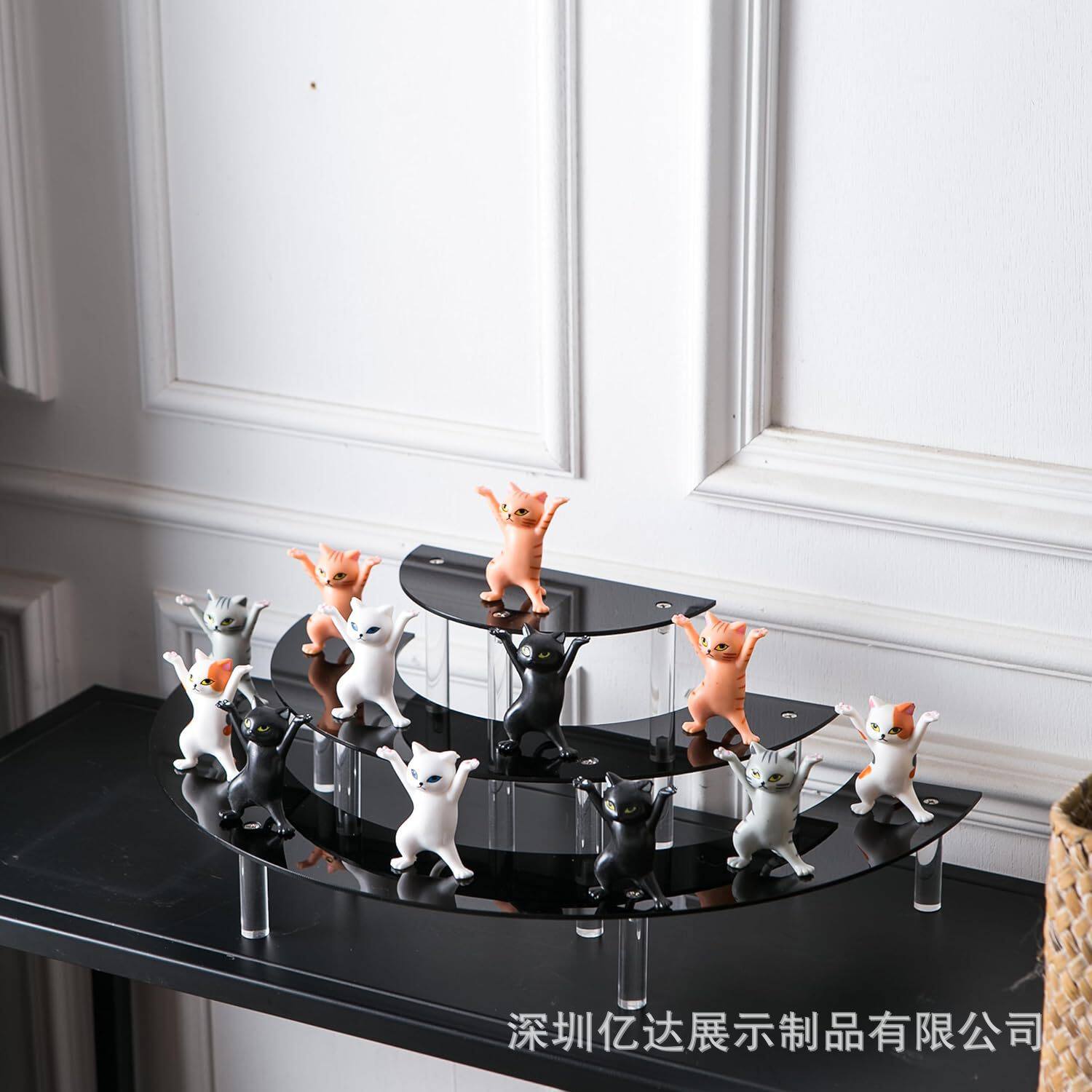黑色纸杯蛋糕架半圆形亚克力纸杯蛋糕甜点展示架套装