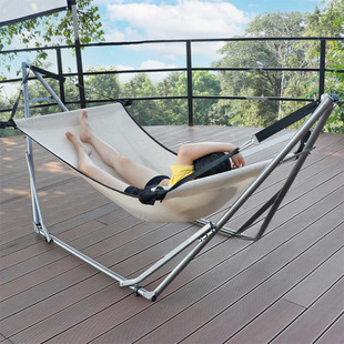 aEL折叠室内户外吊网床支架 单双人月亮床吊椅秋千支架野人吊床防