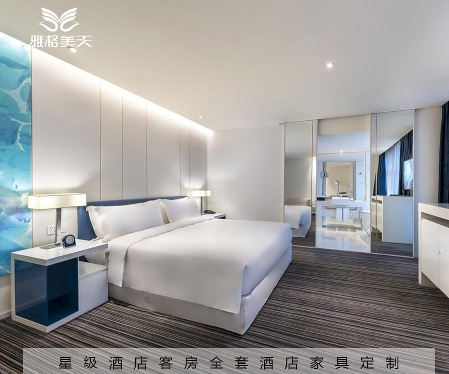 轻奢星级酒店家具来图定制板式大床全套式公寓酒店家具定制厂家