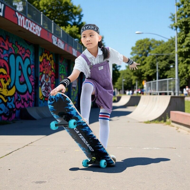 初学者四轮滑板男女双翘发光枫木板公路成人儿童青少年滑板车批发