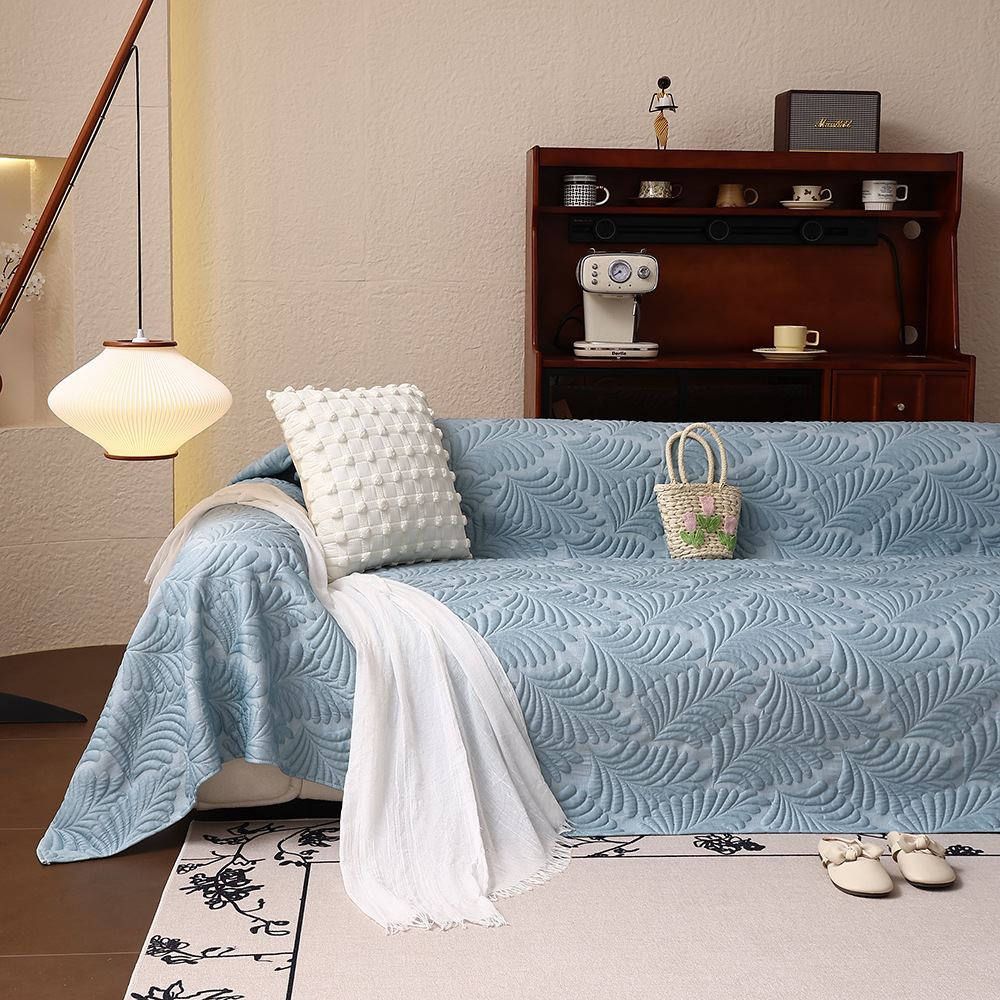 新款夏季凉感纯色沙发巾简约百搭防滑沙发盖布套罩子盖背巾沙发毯