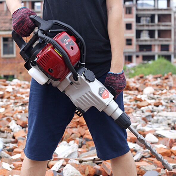 多功能汽油镐配件钻锤镐开山破石凿岩机石头钻孔破碎镐油锤钻机