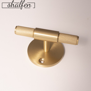 北欧ins全铜滚花拉手美式 柜柜门把手可做挂钩 现代简约衣柜橱柜鞋