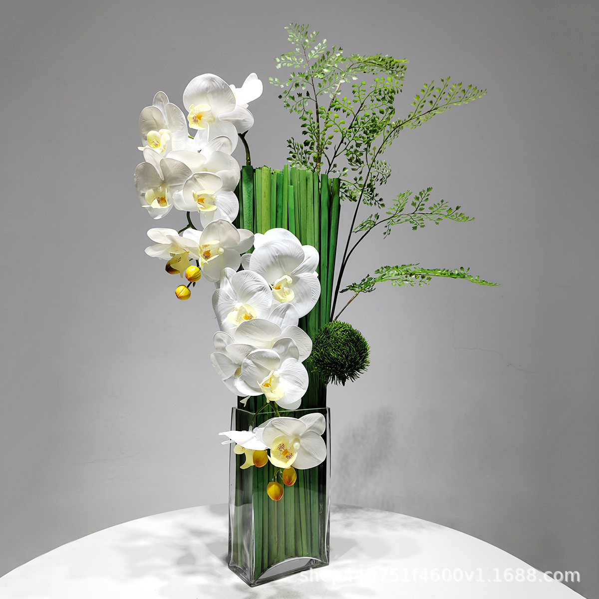 高端轻奢蝴蝶兰仿真花艺摆件客厅餐桌摆花售楼处茶几桌面绿植装饰