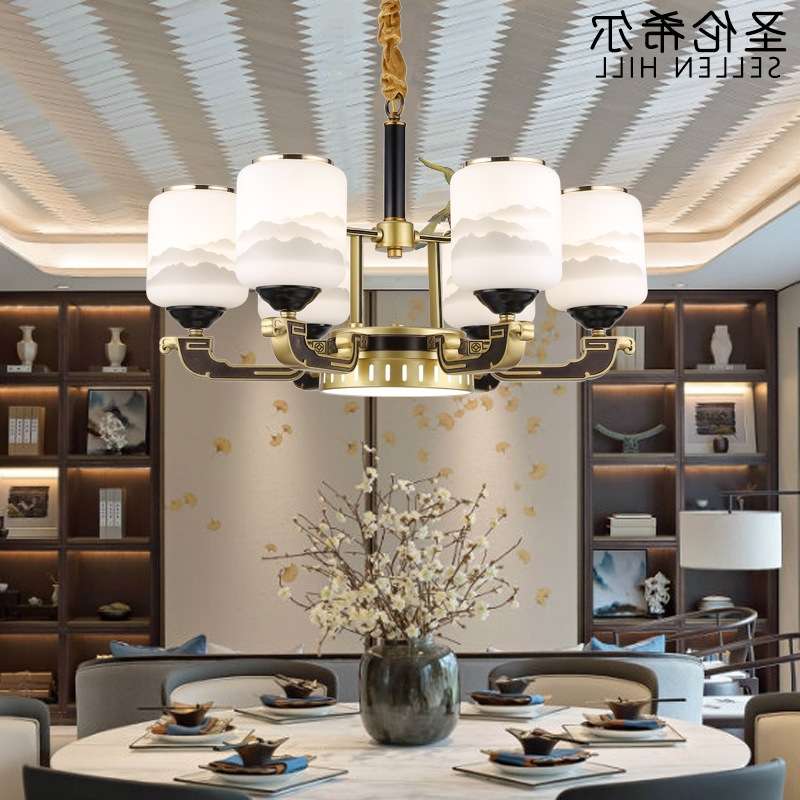 新中式吊灯客厅锌合金现代简约大气家用风餐厅别墅复式楼吊灯