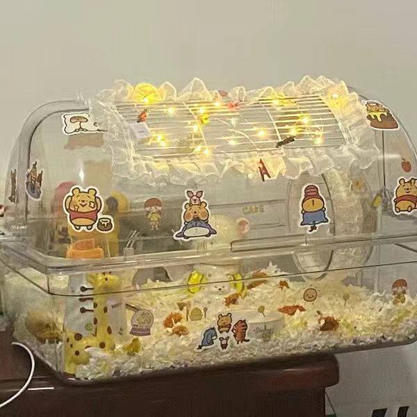 透明仓鼠笼金丝熊睡鼠酱菜盒改装53基础刺猬