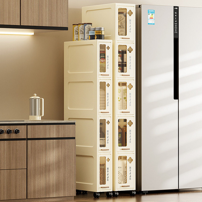 厨房夹缝抽屉式收纳柜家用浴室置物柜卫生间收纳架窄缝隙储物柜子