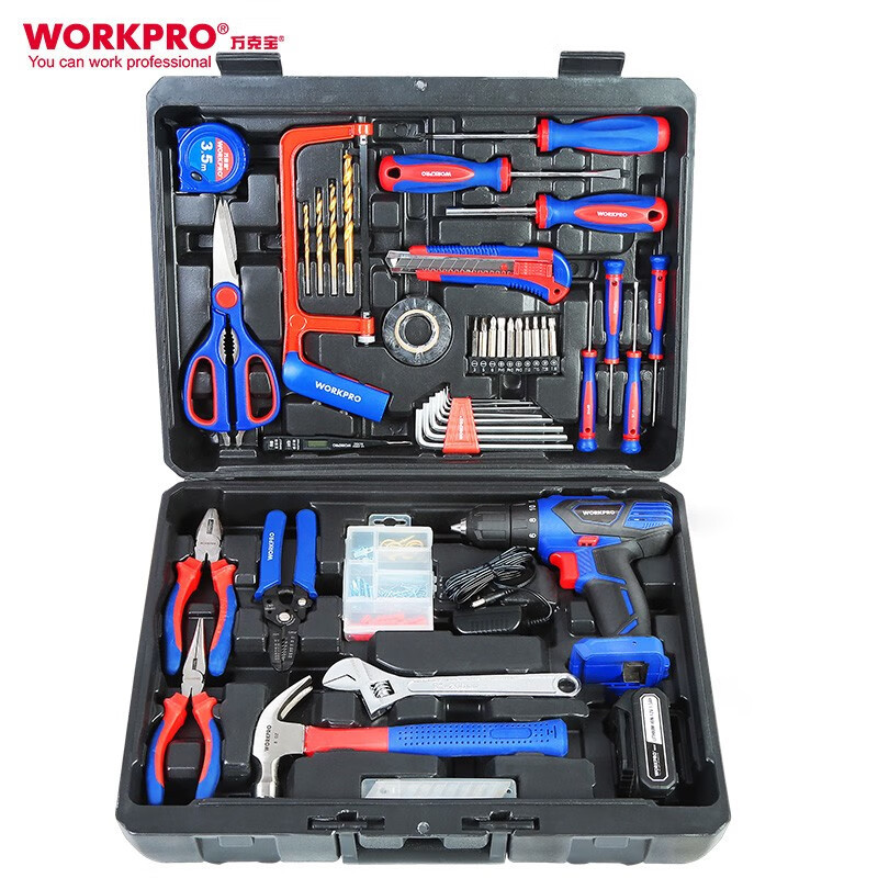 万克宝160件套锂电钻工具组套家用多功能充电式手电钻套装W009082