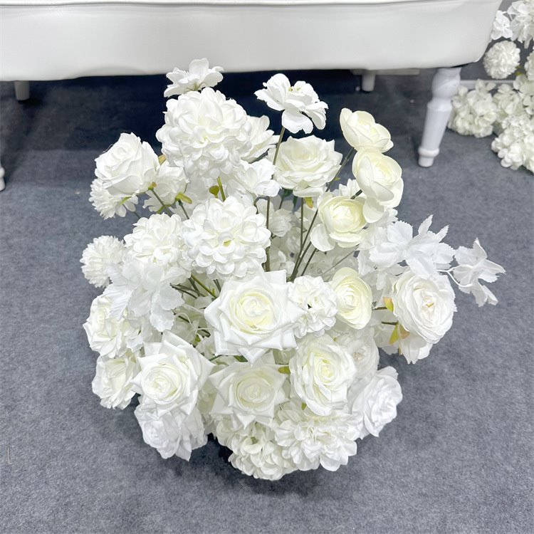 新款婚礼入场花柱仿真花婚庆橱窗展区花艺布置摆件