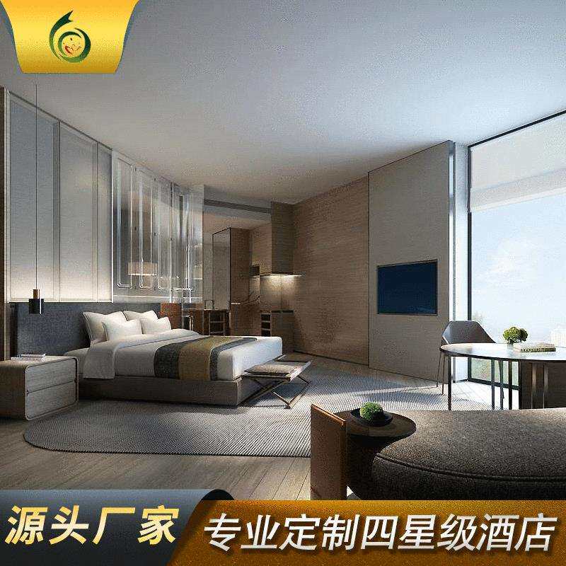 酒店套房家具别墅工程配套轻奢风卧室实木大床