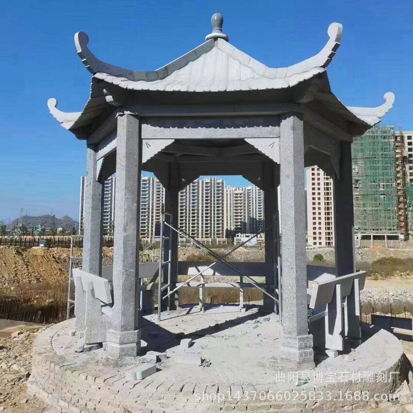花岗岩石雕凉亭廊架厂家现货