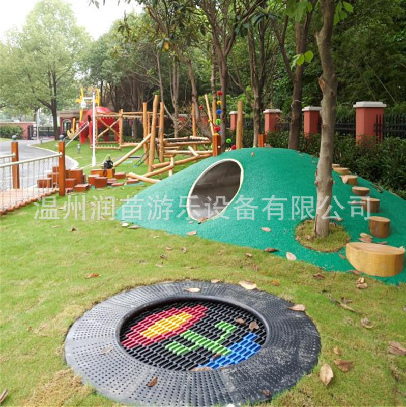 感统训练户外地面儿童成人反弹跳跳床圆形公园小区室外蹦床
