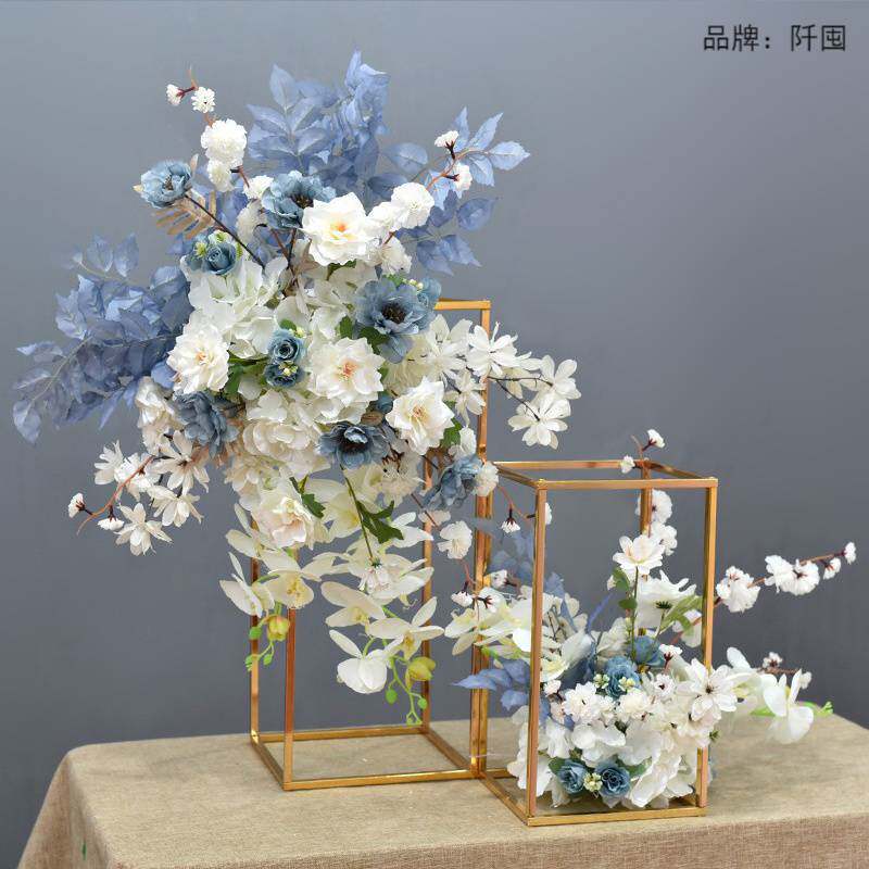 铁艺电镀几何仿真花艺摆件酒店酒吧ktv装饰摆台桌花商场布置摆设