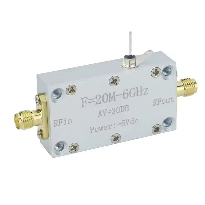 20MHZ-6GHZ射频放大器增益30DB LNA低噪声CNC外壳高线性度微带板