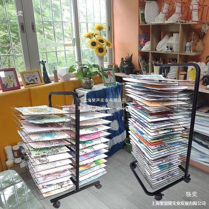 移动4K8KA2A3美术室培训班储物架油画板幼儿园晒画架风干架晾画架