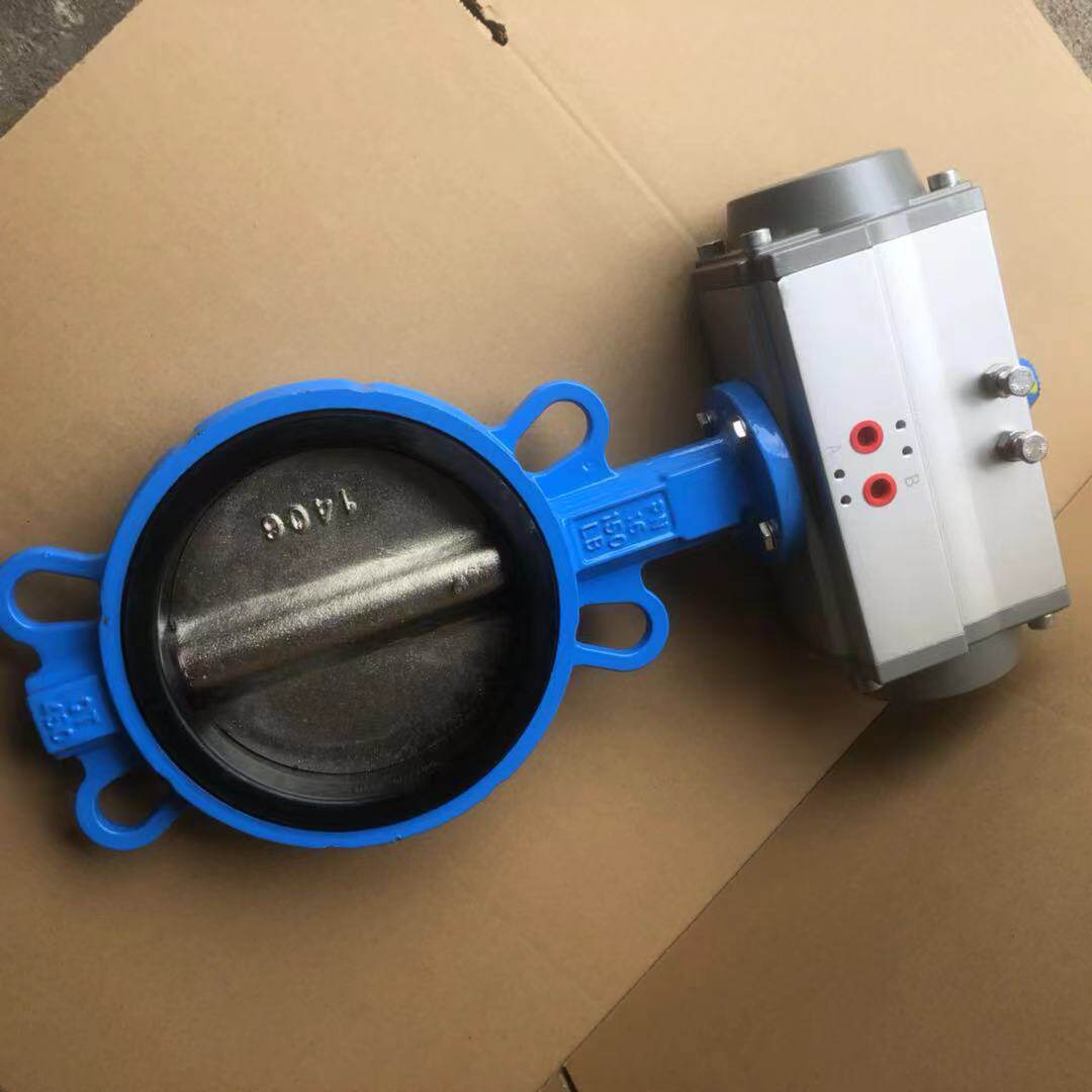 5K 10K气动对夹式蝶阀 乙丙胶球磨板耐磨气动蝶阀 粉尘颗粒气动阀