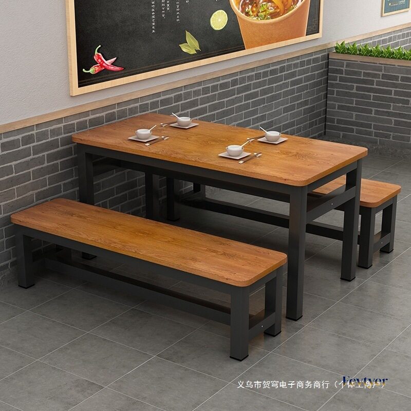 商用长方形餐桌椅组合餐厅食堂