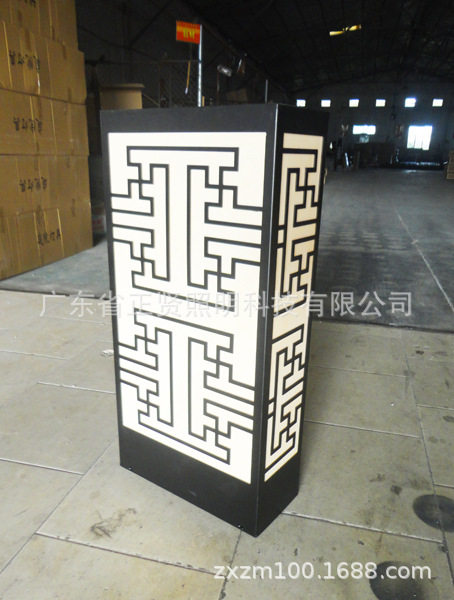 led户外庭院灯现代简约草坪花园防水柱头灯方形户外柱头灯云石灯