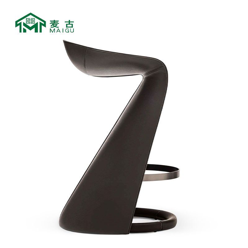 麦古现代设计金属轻奢吧台椅创意设计异形造型吧椅咖啡厅前台单椅