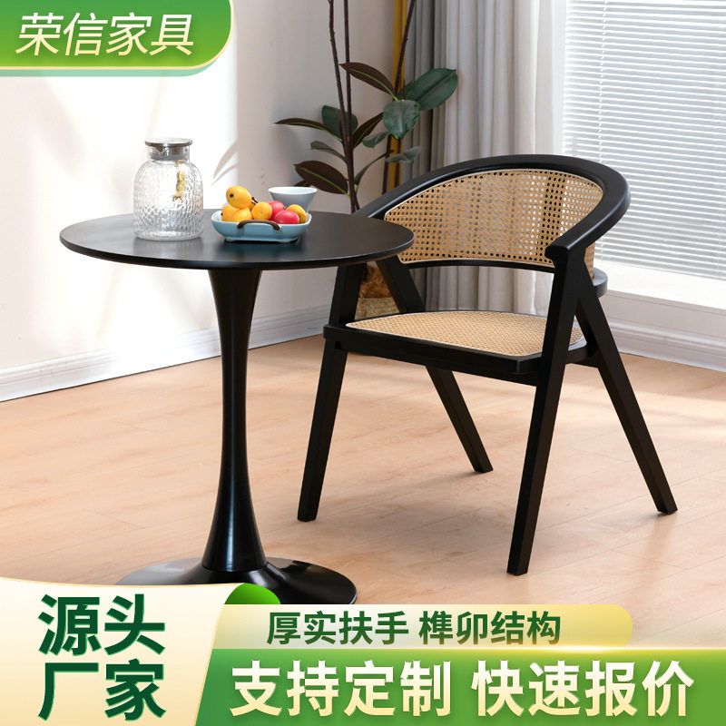 庭院编藤桌椅户外烧烤桌椅小圆桌小茶桌椅组合咖啡厅藤编椅子