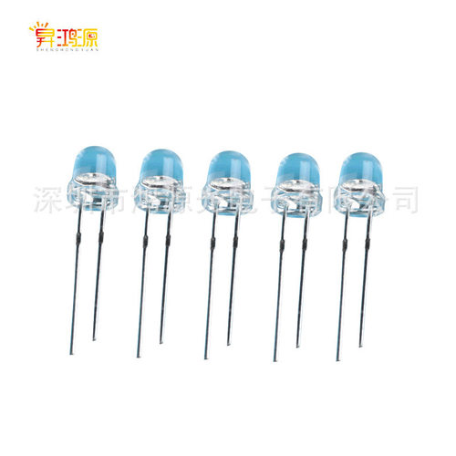 厂家直供 F5/5mm 衣车灯专用草帽高头高亮白光 矮头LED灯珠 紫光