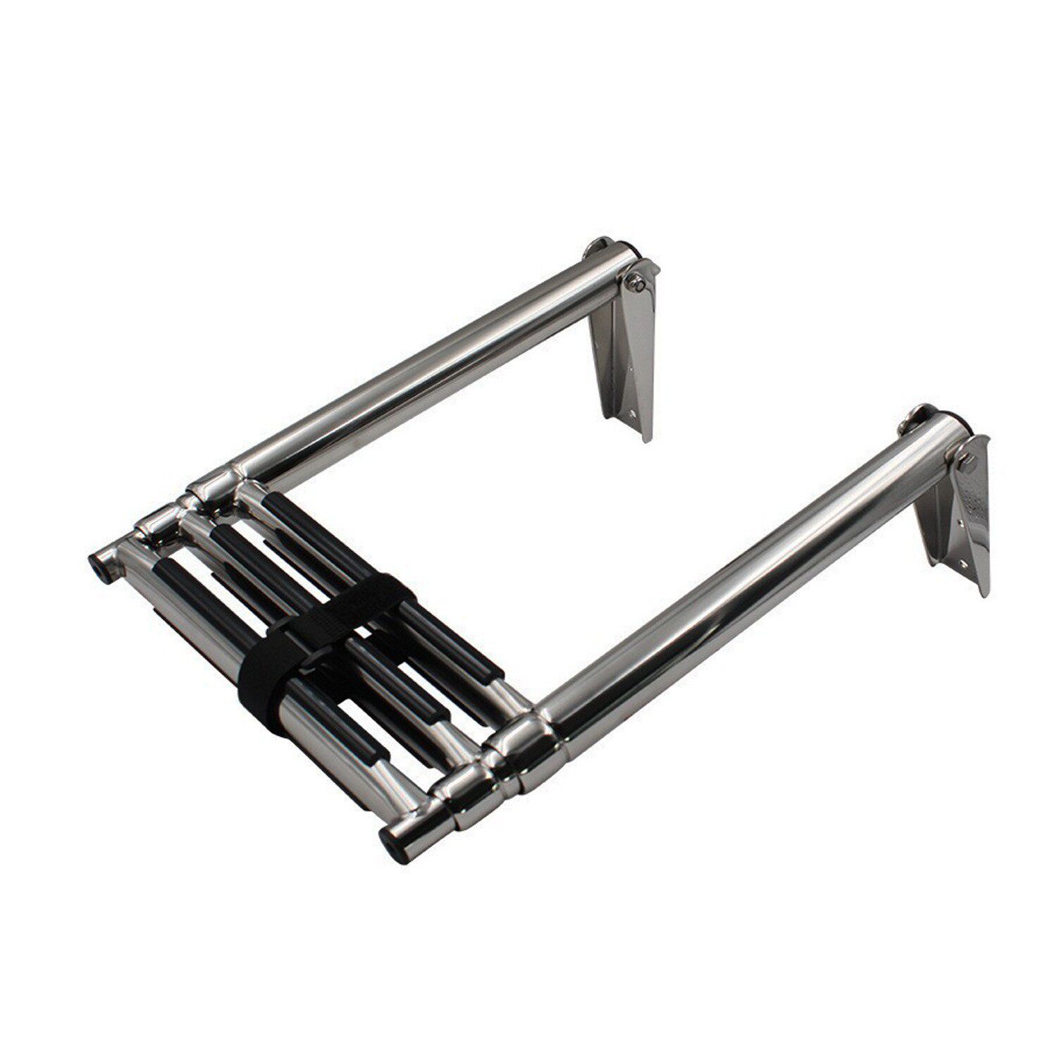 不锈钢普通3节梯子 甲板船舷梯下水伸缩梯折叠梯游艇船舶用配件