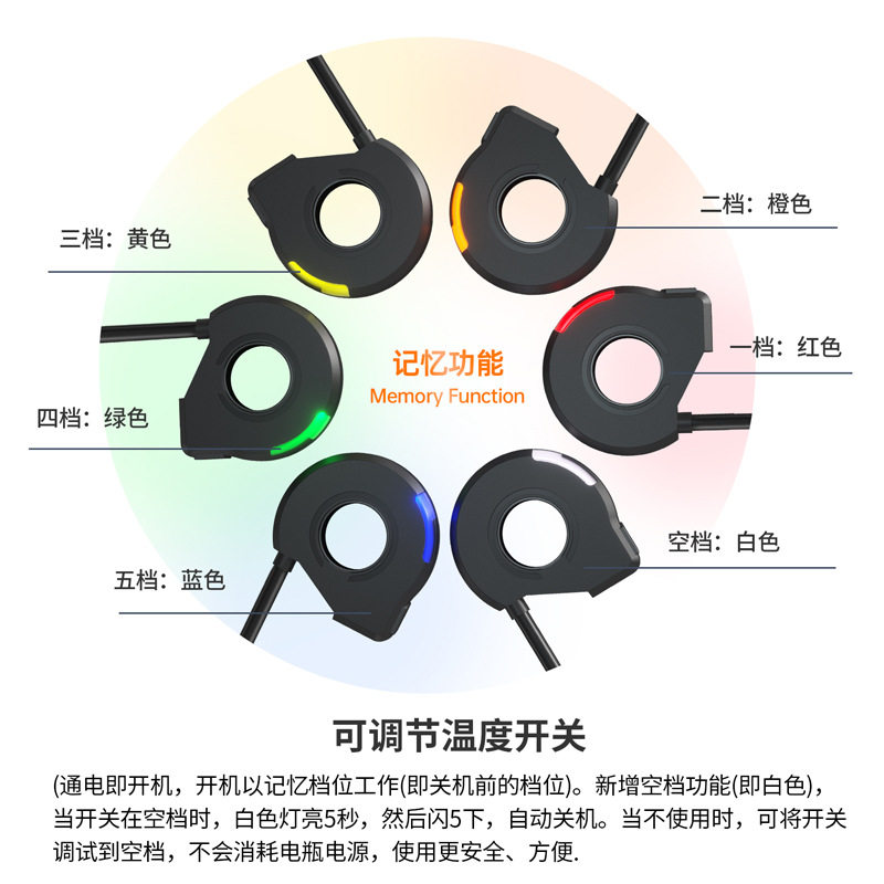 摩托车加热手把套5+1档记忆ACC