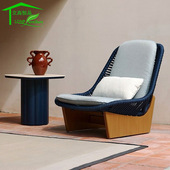 户外沙发藤编庭院家具防水防晒样板房酒店别墅阳台休闲设计师组合