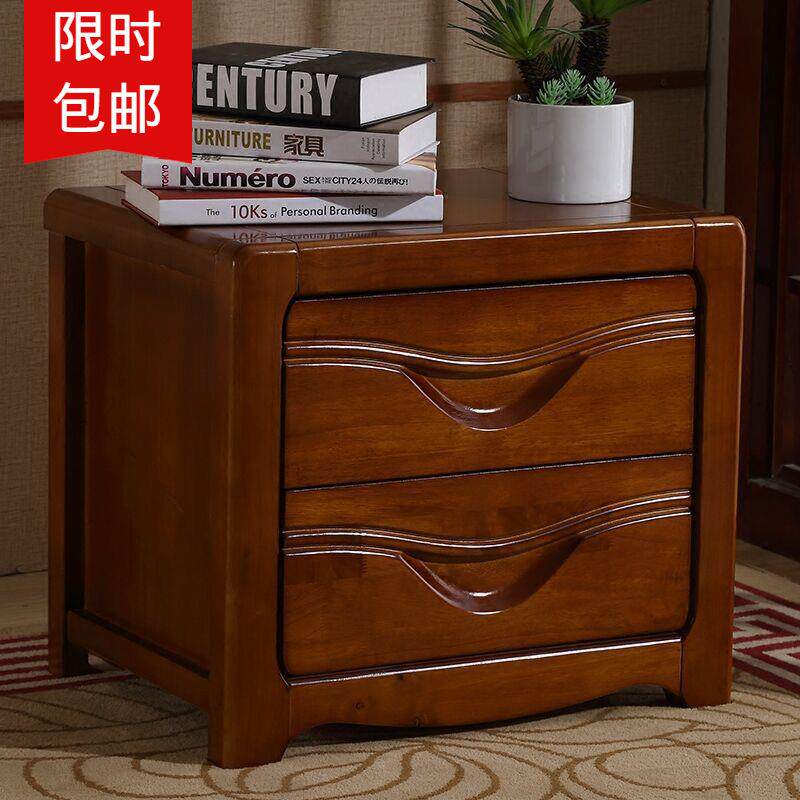 现代中式床头柜简易实木橡木床边柜整装家具收纳经济型储物柜子