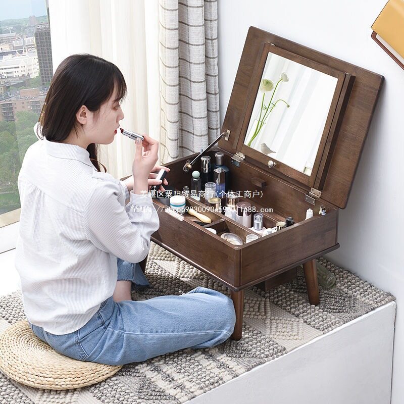 实木北欧简约飘窗小户型化妆台