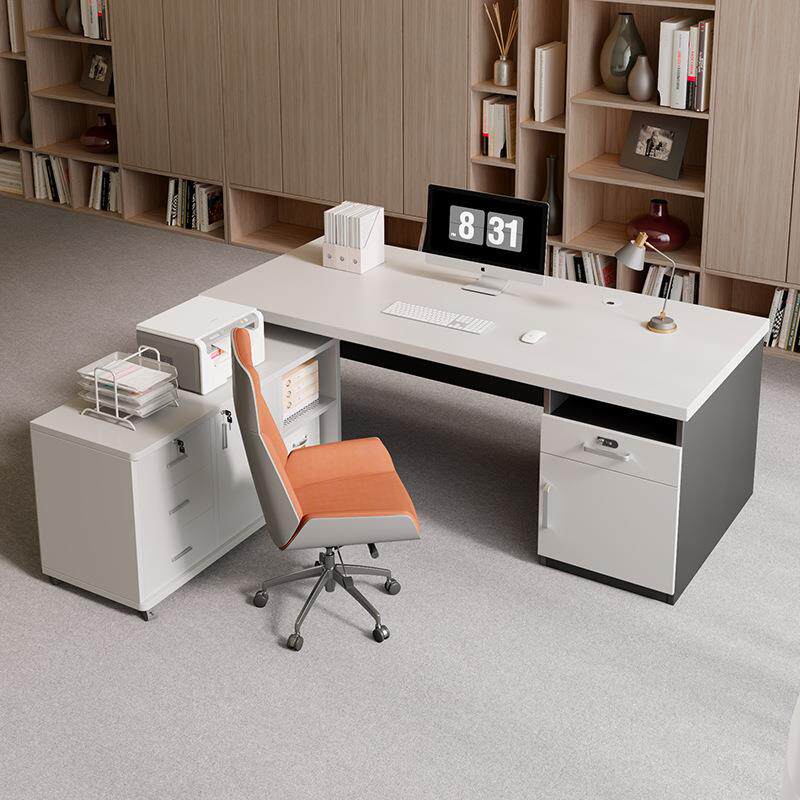 办公桌单双人员工位财务工作台带锁电脑桌简约现代办公室桌椅组合