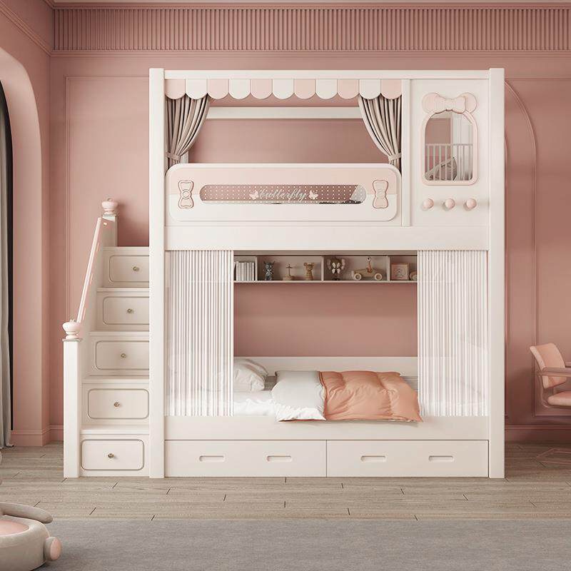 上下铺双层床高护栏子母床实木儿童高低床小户型双层床两层上下床