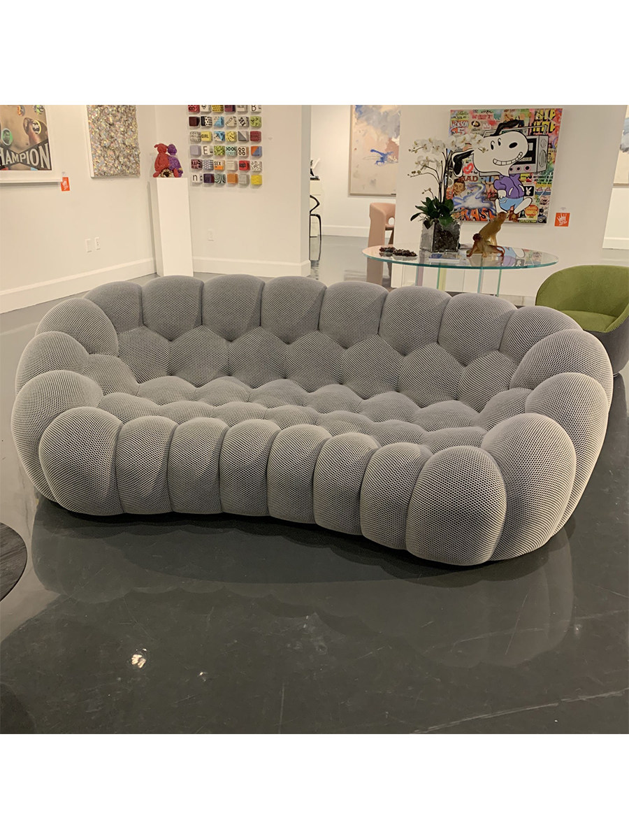 罗奇堡泡泡沙发蜂窝式定型棉布艺乳胶沙发酒店大厅弧形设计师椅