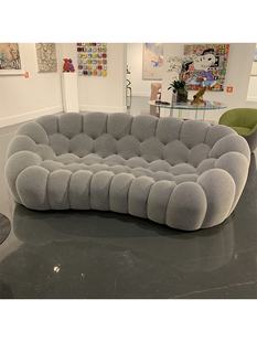 罗奇堡泡泡沙发蜂窝式定型棉布艺乳胶沙发酒店大厅弧形设计师椅