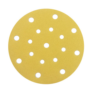 6寸17孔大美汽车干磨砂纸 植绒圆形盘砂 148mm黄砂 打磨沙纸