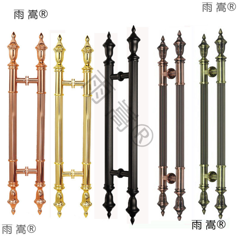 玻璃门仿古木门玫瑰金门把手推拉门欧式ktv门酒店大门拉手钛金