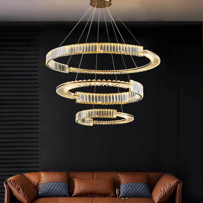 主卧室轻奢水晶吊灯客厅灯现代简约2026年新款高档别墅餐厅吊灯具