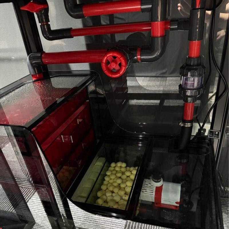 工业风60cm方缸客厅溪流缸兰寿水草金晶五线超白玻璃水族箱背溢流