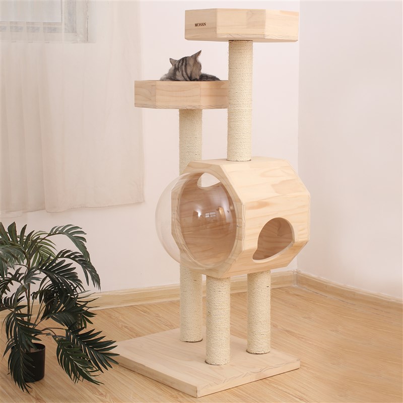 MOHAN小型太空舱猫爬架多功能猫树猫窝猫架子猫抓麻绳猫爬架